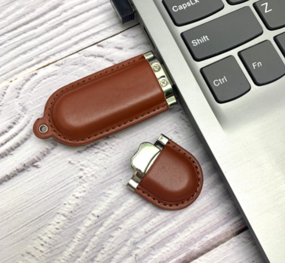 USB накопитель (флешка) Business коричневая кожа, 16 Гб - фото 1 - id-p225502445
