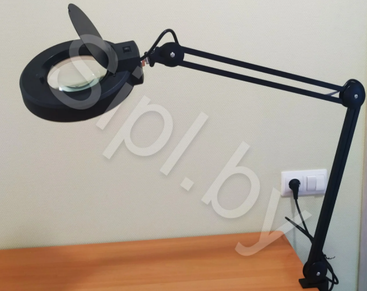Лампа лупа косметическая SiPL LED на струбцине с крышкой Черная/Белая - фото 5 - id-p225500681