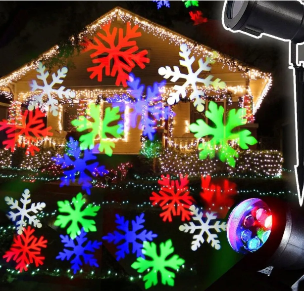 Лазерный проектор "Снежинки" Led Strahler Schneeflocke с эффектом светомузыки - фото 9 - id-p225503380