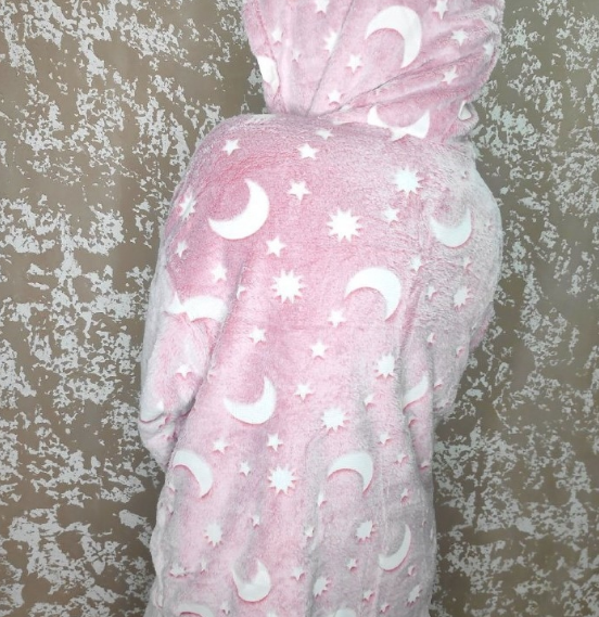 Толстовка-плед Starry Night с капюшоном утепленная для взрослых, светящаяся в темноте, оверсайз - фото 7 - id-p225503385