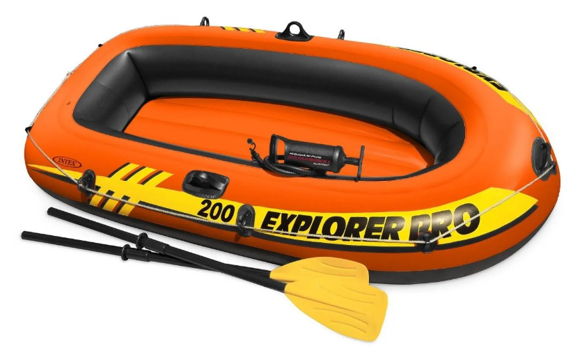 Надувная лодка Intex Explorer Pro 200 с вёслами и насосом 58357NP (196x102x33 см) 6+ - фото 1 - id-p225502514