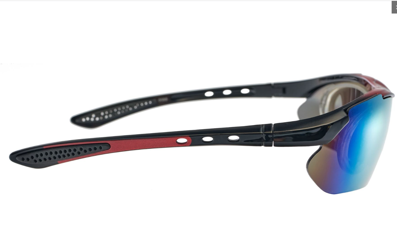 Очки спортивные солнцезащитные с 5 сменными линзами в чехле, красные - фото 9 - id-p225500725