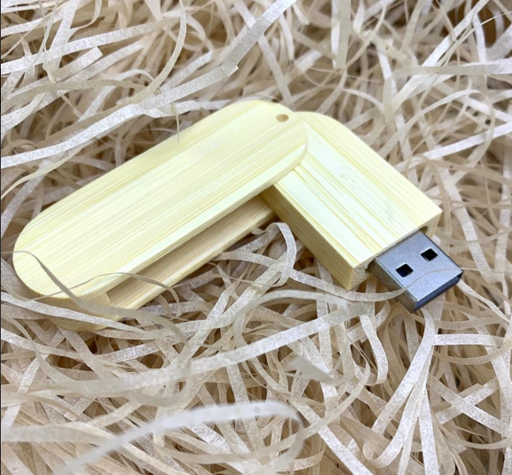 USB накопитель (флешка) Green светлое дерево/раскладной корпус, 16 Гб - фото 1 - id-p225502533