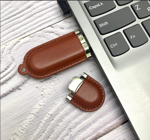 USB накопитель (флешка) Business коричневая кожа, 16 Гб - фото 1 - id-p225502534