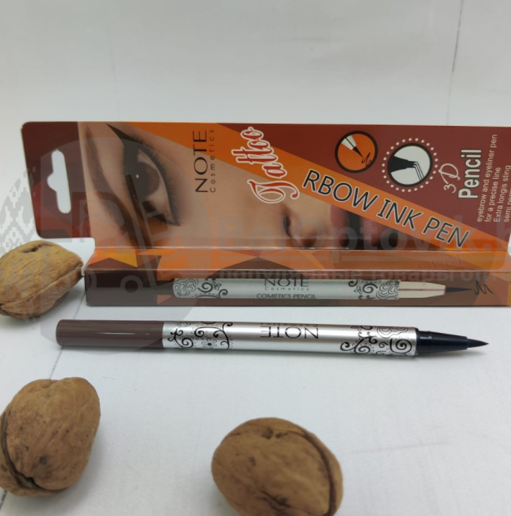 Фломастер - маркер для бровей Brown и подводка для глаз Black 2 в 1 Note Cosmetics Tatoo Rbow Ink Pen - фото 4 - id-p225501642