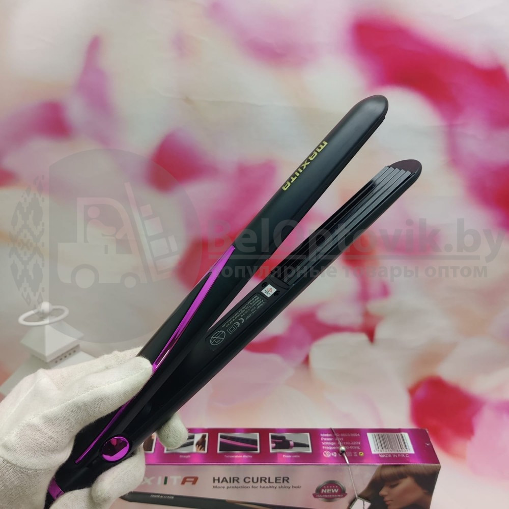 Стайлер 3 в 1 Hair Curler MAXITA HD-8603/8604 с турмалиновым покрытием (плойка + гофре + утюжок) - фото 4 - id-p225500744