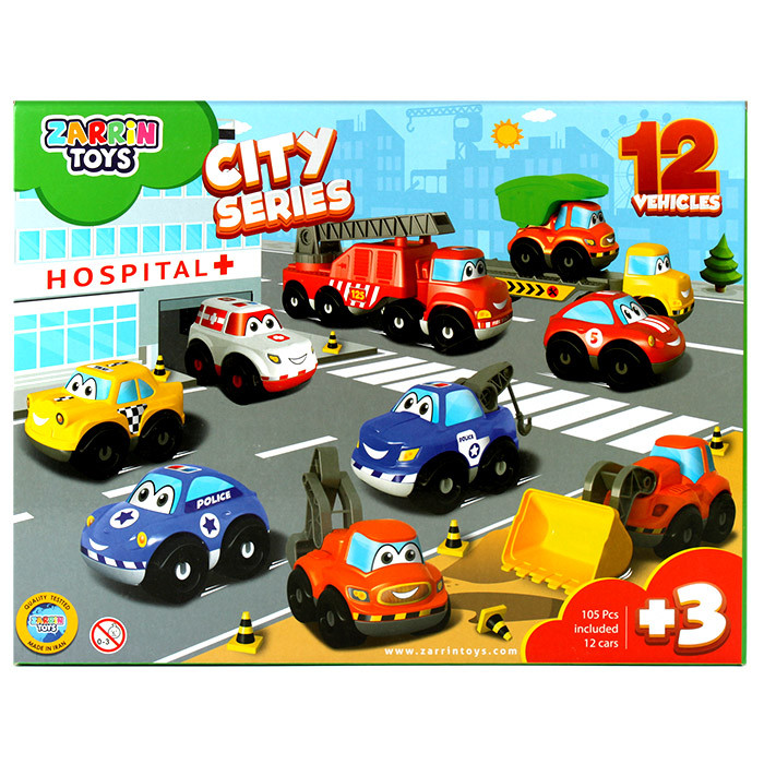 Городские машинки "City Series" 12 шт. в наборе. (пожарная, полиция, больница) - фото 1 - id-p225501702