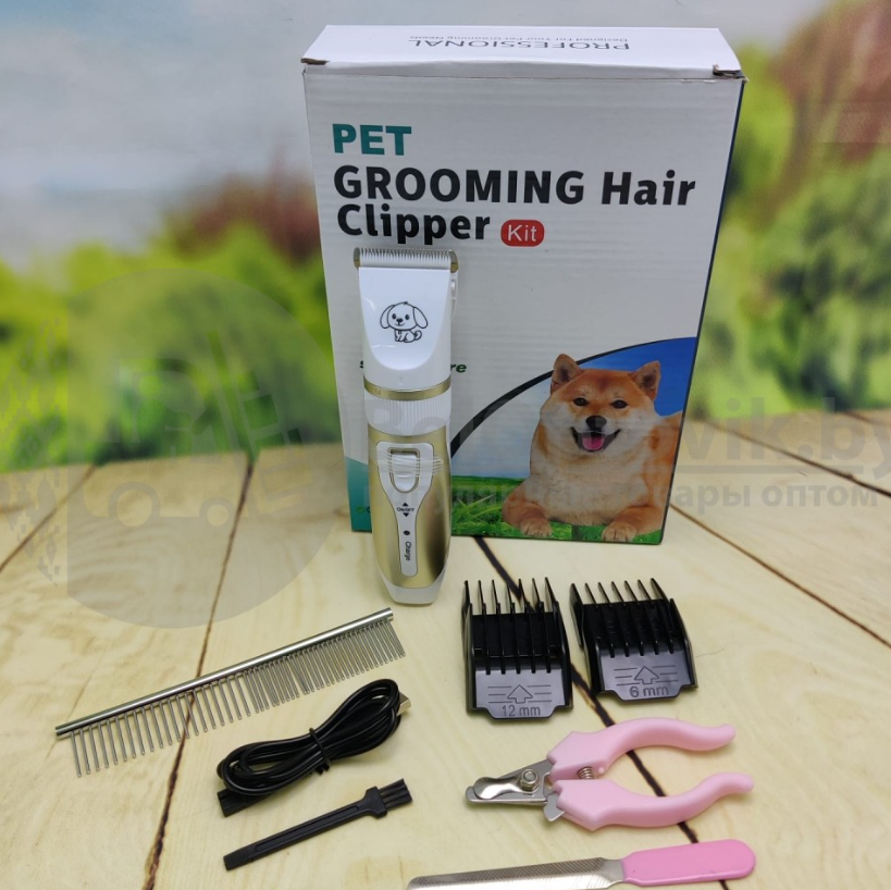 Машинка электрическая (грумер)для стрижки животных PET Grooming Hair Clipper kit - фото 6 - id-p225499995