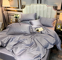 Комплект постельного белья Good Sleep Премиум, Жатка, Евро размер. Серый