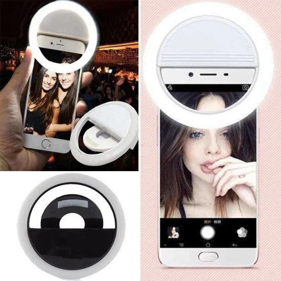 Кольцо для селфи Selfie Ring Light лампа-прищепка на батарейках - фото 3 - id-p225500025