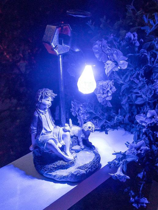 Фигура садовая Чудесный Сад "Нильс" с LED подсветкой на солнечной батарее, полирезина - фото 4 - id-p225500832