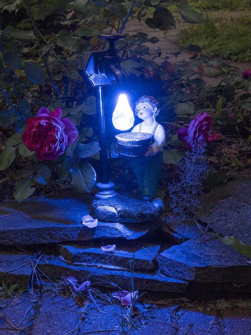 Фигура садовая ЧУДЕСНЫЙ САД "Том" с LED подсветкой на солнеч.батарее, полирезина - фото 5 - id-p225500833