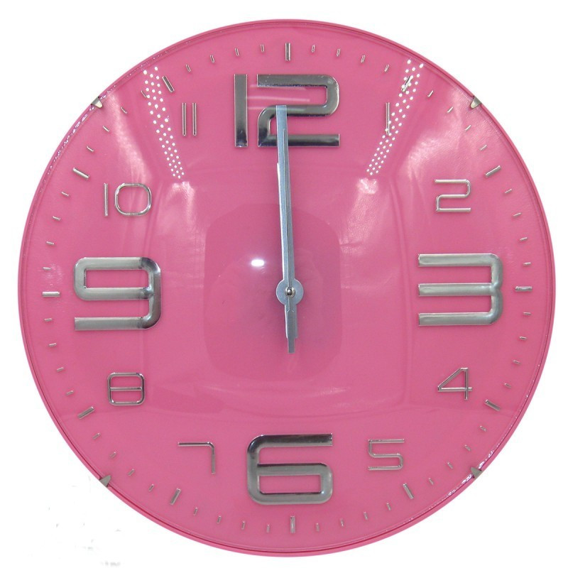 Часы настенные из пластмассы. Арабские, розовые 29 см - фото 1 - id-p225501766