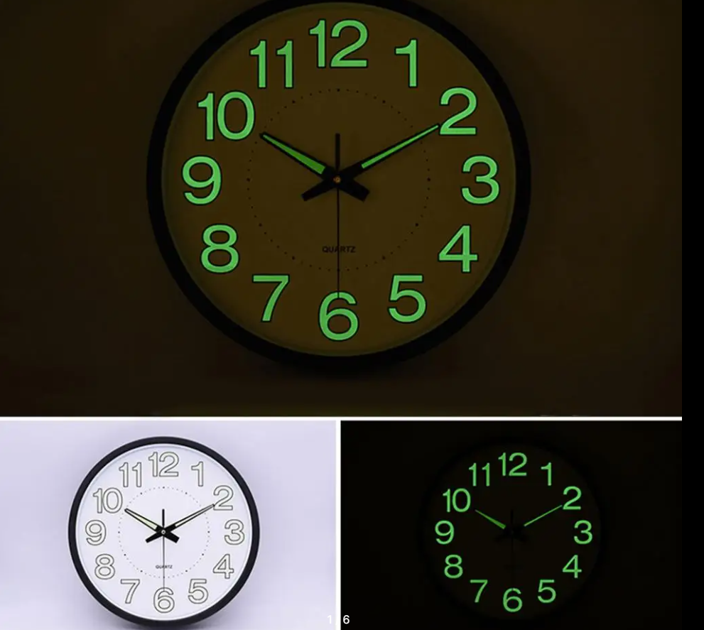 Часы настенные с большими цифрами светящиеся в темноте цифры, 30 см - фото 4 - id-p225501777