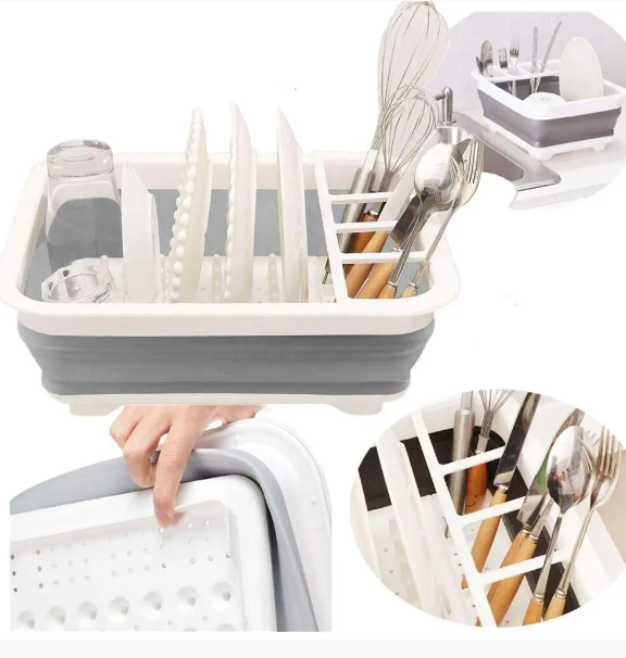 Сушилка для посуды и столовых приборов складная силиконовая - фото 8 - id-p225500872
