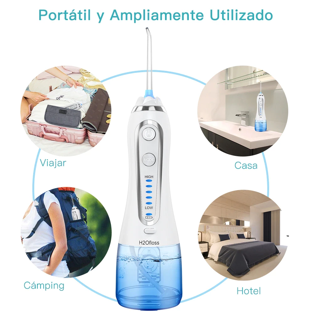Портативный ирригатор для полости рта H2OFLOSS® HF-6 водонепроницаемость IPX7 Уход за брекетами и мостами - фото 4 - id-p225500893