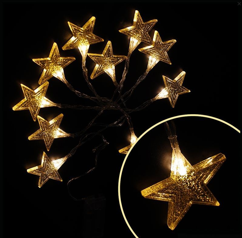 Гирлянда светодиодная "Звезды" 1,75 м, от батареек - фото 1 - id-p225505516