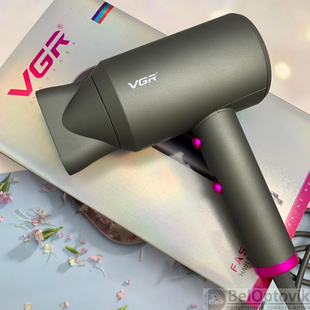 Профессиональный фен для сушки и укладки волос VGR V-400 VOYAGER 1600-2000W (2 темп. режима, 2 скорости) - фото 1 - id-p225503608