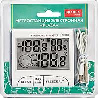 Термометр -метеостанция "PLAZA" для определения температуры и влажности воздуха в доме и за окном.