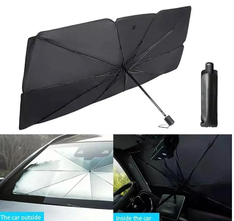 Солнцезащитный зонт для лобового стекла автомобиля, светоотражающий, складной 60 х 125 см. - фото 3 - id-p225504610