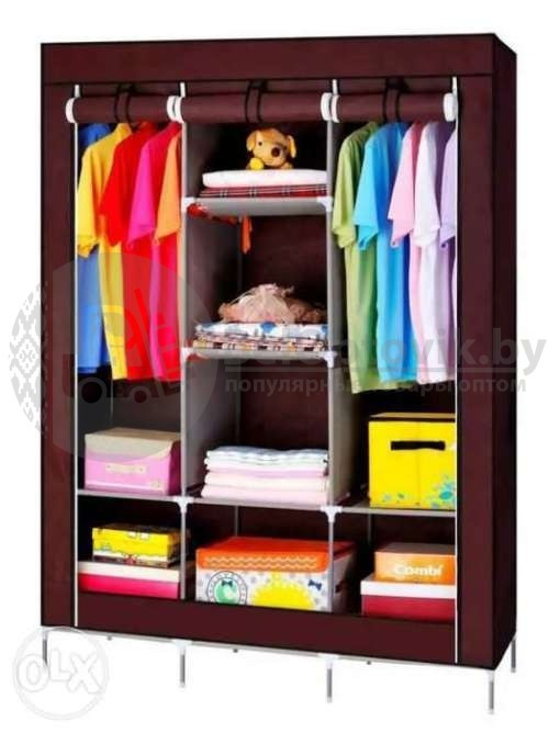 Складной шкаф Storage Wardrobe .Цвета микс.Шоколад - фото 4 - id-p225502769