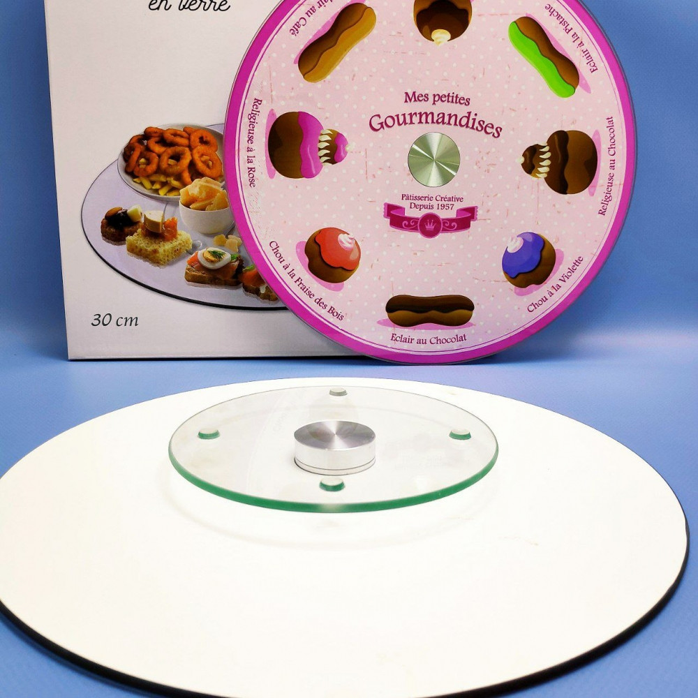 Подставка для торта/поворотный стол для кондитера на стеклянном крутящемся диске, Ø-30см, - фото 1 - id-p225505585