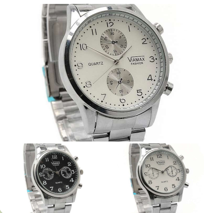 Стильные мужские часы на металлическом браслете VIAMAX 5008G - фото 1 - id-p225503671