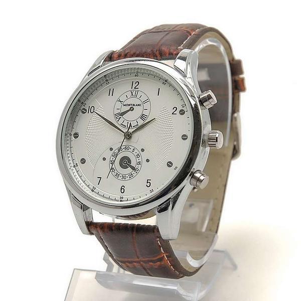 Стильные мужские часы на кожаном ремешке MONTBLANC 1171G - фото 3 - id-p225503672