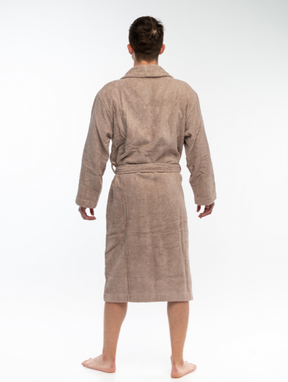 Махровый мужской халат из хлопка. Цвет бронзовый - фото 3 - id-p225504642
