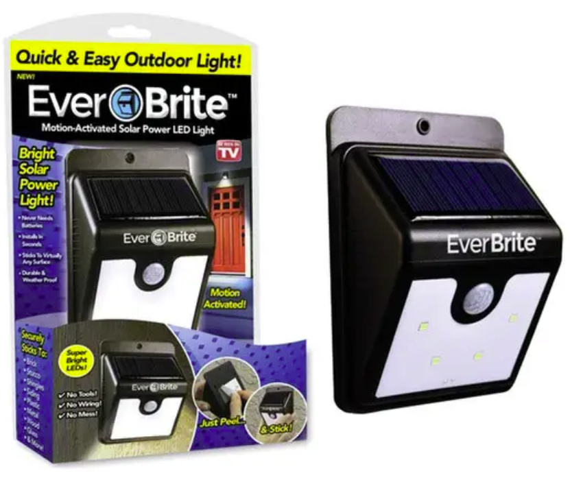 Уличный светодиодный светильник на солнечной батарее с датчиком движения Everbrite - фото 1 - id-p225500212