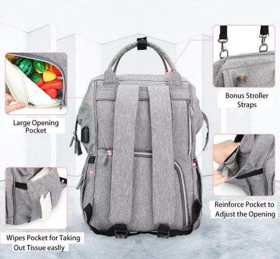 Сумка-рюкзак на коляску №1 "Premium Class" для мамы и ребёнка с непромокаемым отделением - фото 2 - id-p225502832