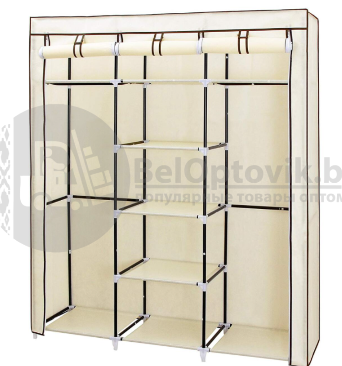 Складной каркасный тканевый шкаф Storage Wardrobe Бордовый. Супер-цена - фото 4 - id-p225499149