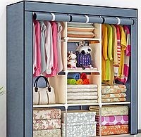 Складной каркасный тканевый шкаф Storage Wardrobe трехсекционный Цвета микс.Лучшая цена!