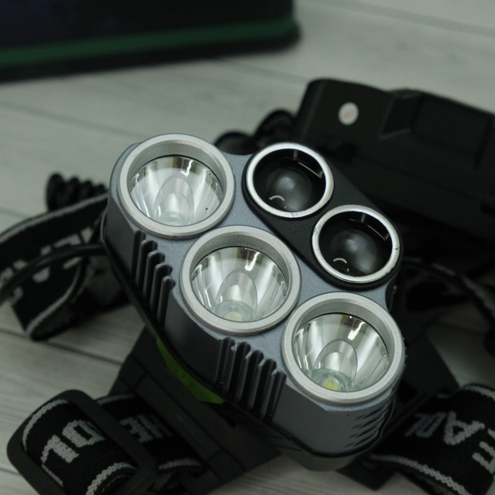 Налобный аккумуляторный фонарь Head Lamp 5 светодиодов (6 режимов работы, индикатор батареи) - фото 4 - id-p225505651