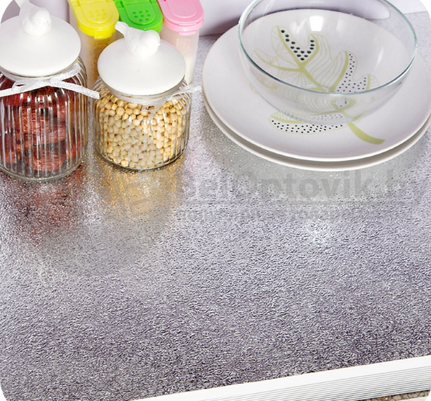 Кухонная алюминиевая фольга - стикер (60смх3м) Масло - защитная и огнестойкая. Серебро - фото 9 - id-p225500252