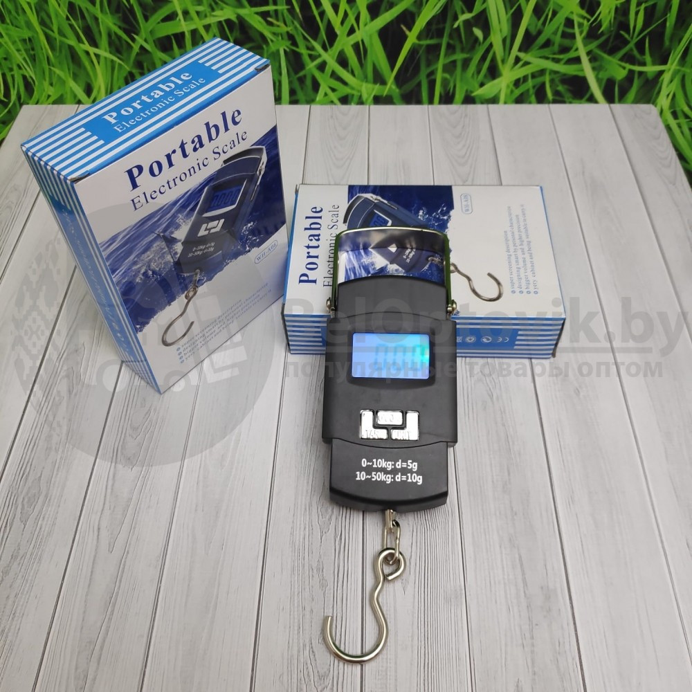 Электронные весы-термометр ручные 50 кг с крюком SiPL для кухни и багажа - фото 2 - id-p225500255