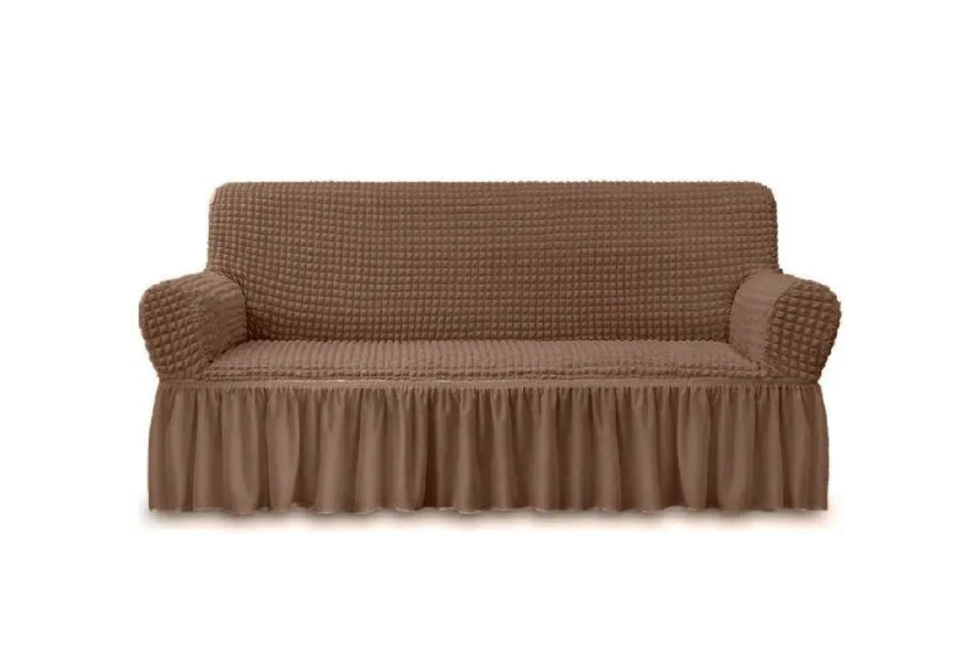 Чехол на диван с оборкой, диван трехместный на резинке, универсальный.Супер-цена! - фото 6 - id-p225504700