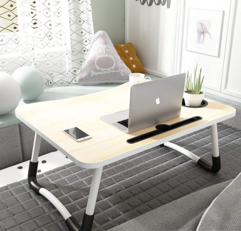 Складной стол (столешница) трансформер для ноутбука / планшета с подстаканником Folding Table, 59х40 см - фото 7 - id-p225500286