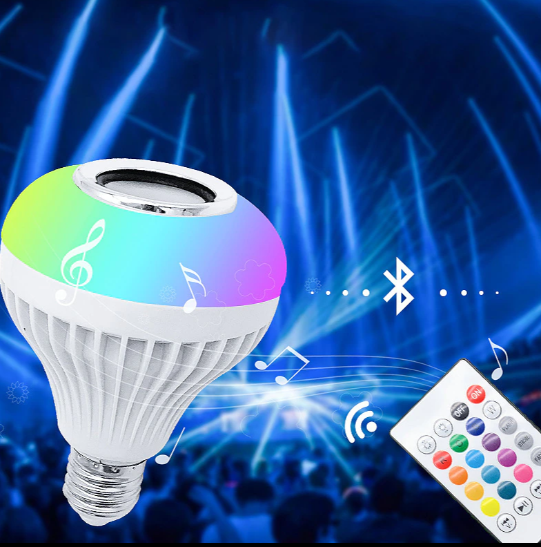 Музыкальная мульти RGB лампа колонка Led Music Bulb с пультом управления - фото 4 - id-p225503790
