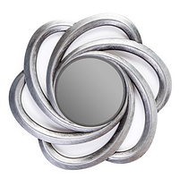 Зеркало дизайнерское интерьерное настенное. Серебро