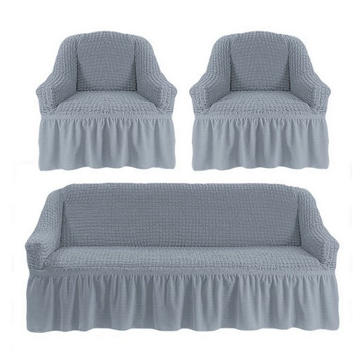 Чехлы на диван и 2 кресла.Супер-цена!Серый - фото 1 - id-p225505749