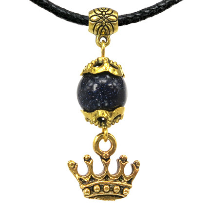 Амулет На молодость и красоту (корона) с камнем синий авантюрин, золот. - фото 2 - id-p225499252