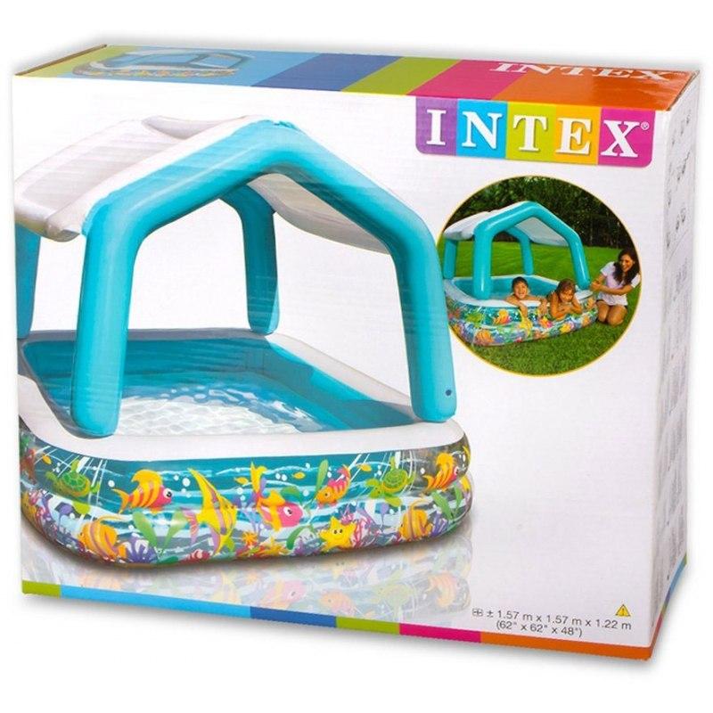 Детский надувной бассейн с крышей Intex Sun Shade 157x157x122 - фото 3 - id-p225502103