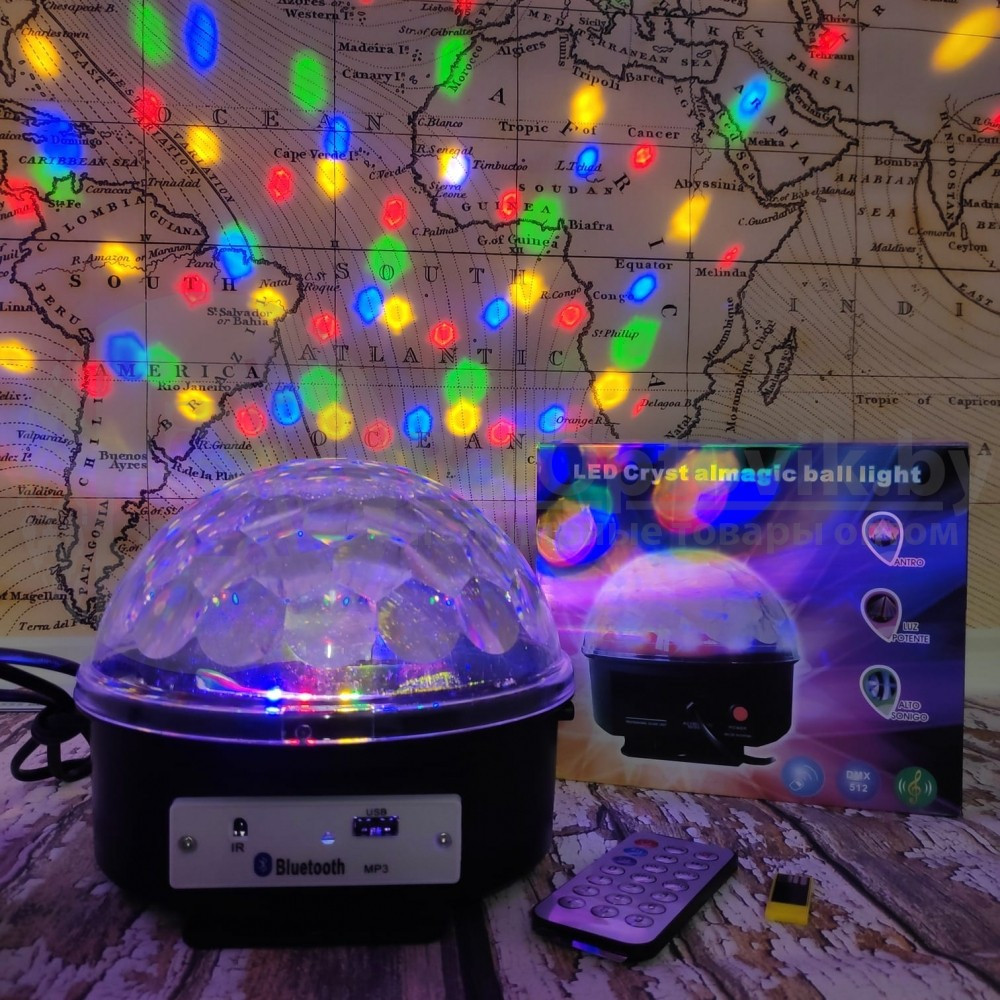 Диско-шар музыкальный LED Ktv Ball MP3 плеер с bluetooth с пультом управления музыкой - фото 6 - id-p225503017