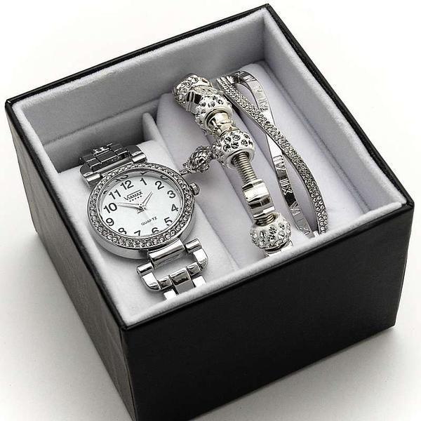 Подарочный набор 3в1 Viamax часы + два браслета в крафтовой коробочке - фото 3 - id-p225505822