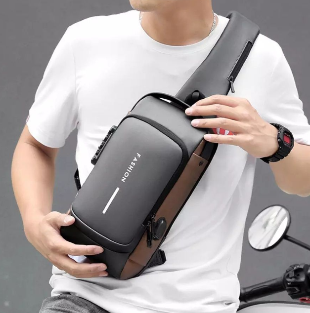 Сумка - рюкзак через плечо Fashion с кодовым замком и USB / Сумка слинг / Кросc-боди барсетка - фото 8 - id-p225504843