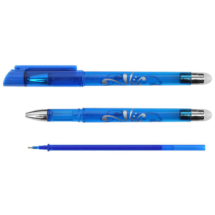 Ручка-шпион гелевая синяя со стираемыми чернилами + 9 стержней - фото 2 - id-p225501231