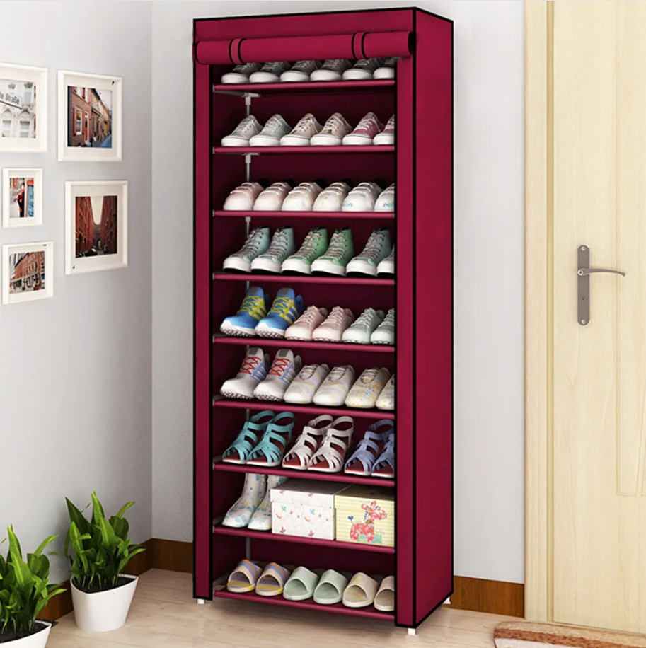 Шкаф складной тканевый для обуви Shoe Cabinet 160х60х30см. / Обувница из 9 полок / Полка для обуви - фото 5 - id-p225505837