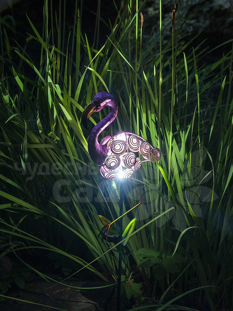Фонарь садовый "Фламинго" светодиодный на солнечной батарее, металл - фото 3 - id-p225502174