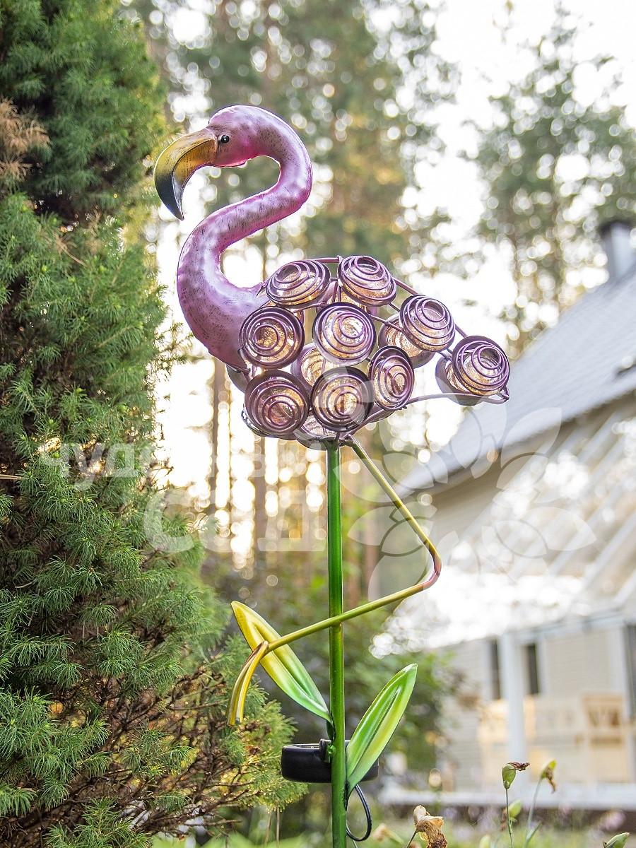 Фонарь садовый "Фламинго" светодиодный на солнечной батарее, металл - фото 7 - id-p225502174
